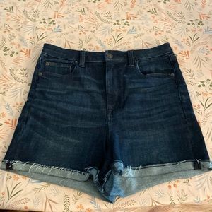 American Eagle | High waisted dark wash jean shorts